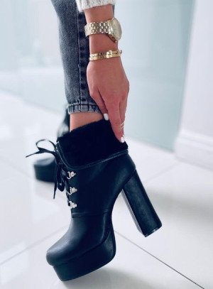 Botki na platformie EVELYN BLACK 37
