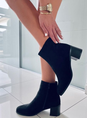 Botki na obcasie zamszowe klasyczne NATINA BLACK 40