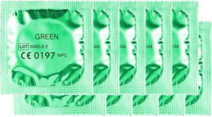 Dziesięć Zielonych Prezerwatyw Amor Green