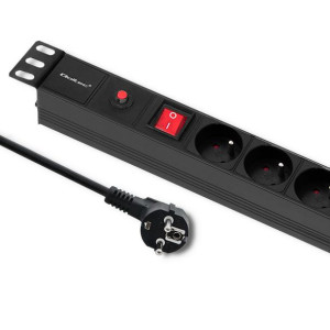 Qoltec Listwa Zasilająca Antyprzeciążeniowa Cb Do Szafy Rack 19" 1U 16A Pdu