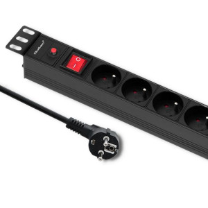 Qoltec Listwa Zasilająca Antyprzeciążeniowa Cb Do Szafy Rack 19" 1U 16A Pdu