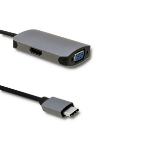 Qoltec Adapter Usb 3.1 C Męski / Hdmi Żeński | Vga Żeńskie