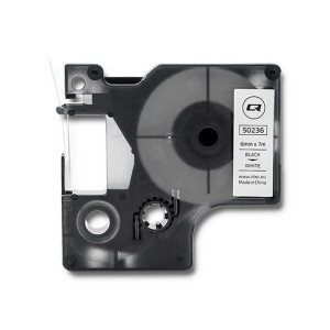 Qoltec Taśma Do Dymo D1 43613 | 6Mm X 7M | Biała/Czarny Nadruk
