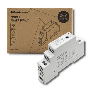 Qoltec Zasilacz Na Szynę Din | 15W | 24V | 0.625A | Szary