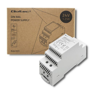 Qoltec Zasilacz Na Szynę Din | 30W | 24V | 1.25A | Szary