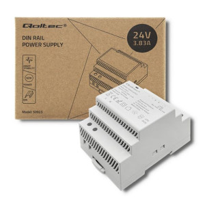 Qoltec Zasilacz Na Szynę Din | 92W | 24V | 3.83A | Szary