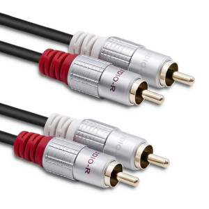 Qoltec Kabel 2X Rca Męski / 2X Rca Męski | 1M | Czarny