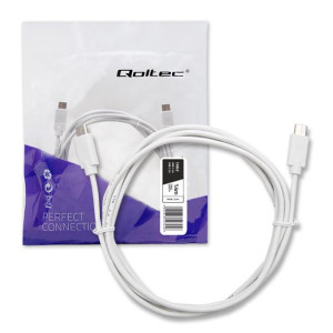 Qoltec Kabel Usb 2.0 Typ C Męski | Usb 2.0 Typ C Męski | 1.4M | Biały