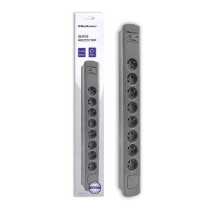Qoltec Listwa Antyprzepięciowa | 8 Gniazd | 2 X Usb | 1.8M | Szara