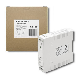 Qoltec Zasilacz Na Szynę Din | 10W | 12V | 0.83A | Biały | Slim