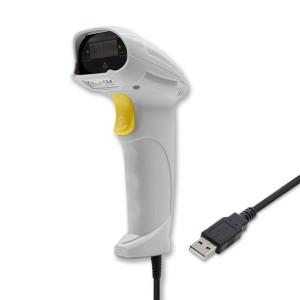 Qoltec Laserowy Czytnik Kodów Kreskowych 1D | Usb | Biały