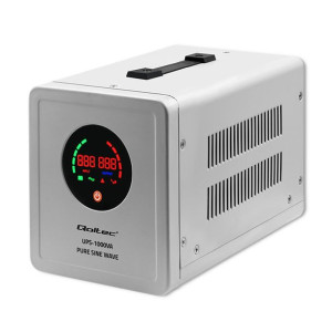 Qoltec Zasilacz Awaryjny Pure Sine Wave Ups | 1000Va | 700W | Szary