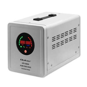 Qoltec Zasilacz Awaryjny Pure Sine Wave Ups | 500Va | 350W Stała Faza Szary