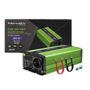 Qoltec Przetwornica Napięcia Monolith | Ładowanie Baterii Ups 300W 600W 12V
