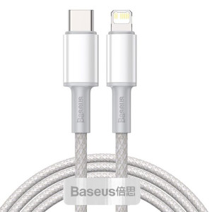 Kabel Usb-C Do Lightning Baseus High Density Braided, 20W, Pd, 2M (Biały)