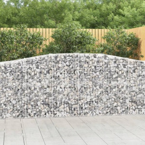 Kosze gabionowe, 15 szt, 400x50x100/120cm, galwani