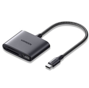 Czytnik Kart + Usb, Ugreen Cm387, Usb-C (Czarny)