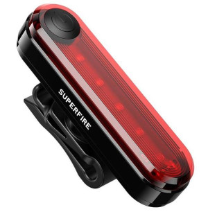 Tylna Lampka Rowerowa Superfire Btl01, Usb, 230Mah