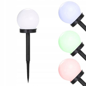 Lampa Solarna Ogrodowa Kula Led Multikolor