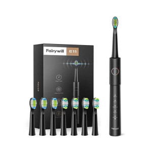 Szczoteczka Soniczna Do Zębów Z Zestawem Końcówek Fairywill Fw-E11 (Czarna)