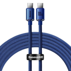 Kabel Usb-C Do Usb-C Baseus Crystal Shine, 100W, 2M (Niebieski)