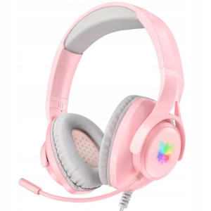 Słuchawki Gamingowe Onikuma X16 RGB różowe