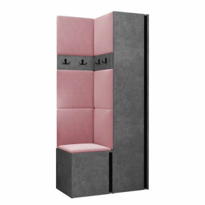 GARDEROBA Orion XXIV panele tapicerowane + meble kolor beton