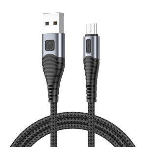 Kabel Usb Do Micro Usb Vipfan X10, 3A, 1.2M, Z Oplotem (Czarny)
