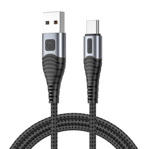 Kabel Usb Do Usb-C Vipfan X10, 3A, 1.2M, Z Oplotem (Czarny)