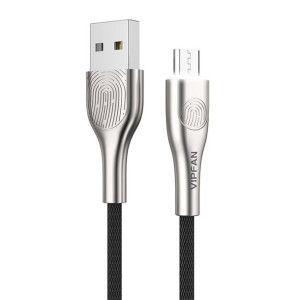 Kabel Usb Do Micro Usb Vipfan Fingerprint Touch Z04, 3A, 1.2M (Czarny)