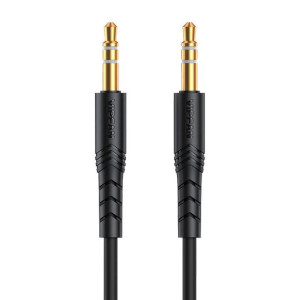 Kabel Mini Jack 3,5Mm Aux Vipfan L04 1M, Pozłacany (Czarny)
