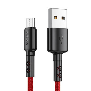 Kabel Usb Do Micro Usb Vipfan X02, 3A, 1.2M (Czerwony)