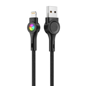 Kabel Usb Do Lightning Vipfan Colorful X08, 3A, 1.2M (Czarny)
