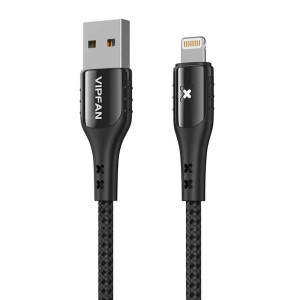 Kabel Usb Do Lightning Vipfan Colorful X13, 3A, 1.2M (Czarny)