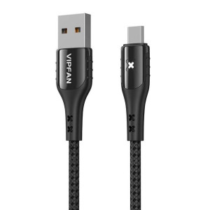 Kabel Usb Do Micro Usb Vipfan Colorful X13, 3A, 1.2M (Czarny)