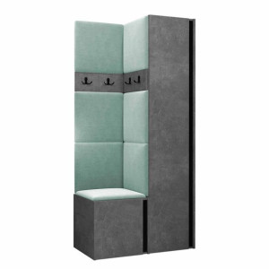 GARDEROBA Orion XXIV panele tapicerowane + meble kolor beton