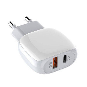 Ładowarka Sieciowa Ldnio A2313C, Usb + Usb-C, Pd + Qc 3.0, 20W (Biała)