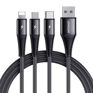 Kabel Usb Joyroom S-1230G4 3W1 Usb-C / Lightning / Micro Usb 1.2M (Czarny)