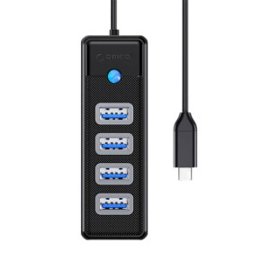 Adapter Hub Usb-C Do 4X Usb 3.0 Orico, 5 Gbps, 0.15M (Czarny)