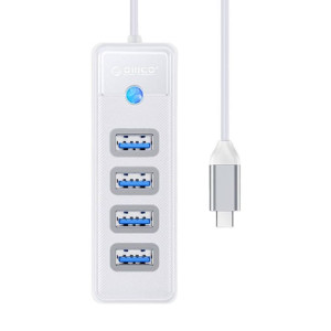 Adapter Hub Usb-C Do 4X Usb 3.0 Orico, 5 Gbps, 0.15M (Biały)