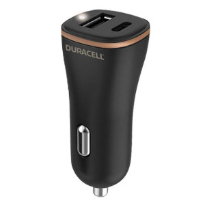 Ładowarka Samochodowa Usb, Usb-C 27W Duracell (Czarna)