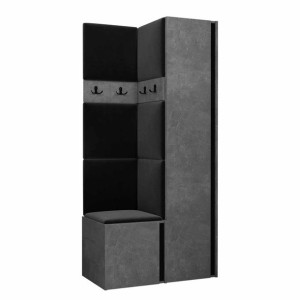 GARDEROBA Orion XXIV panele tapicerowane + meble kolor beton