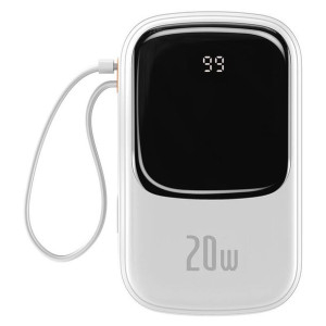 Powerbank Baseus Qpow Pro Z Kablem Usb-C, Usb-C, Usb, 20000Mah, 20W (Biały)
