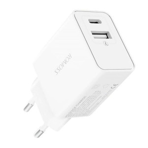 Ładowarka Sieciowa Romoss Ac30T, Usb + Usb-C, 30W (Biała)