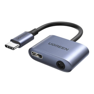 Adapter Audio  Ugreen Cm231 Usb-C Do Mini Jack 3.5Mm (Szary)
