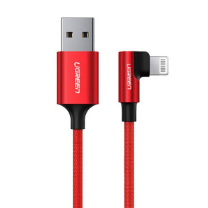 Kabel Lightning Do Usb-A Kątowy Ugreen Us299, 2.4A, 1M (Czerwony)