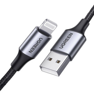 Kabel Lightning Do Usb Ugreen 2.4A Us199, 1M (Czarny)