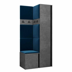 GARDEROBA Orion XXIV panele tapicerowane + meble kolor beton