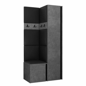 GARDEROBA Orion XXIV panele tapicerowane + meble kolor beton