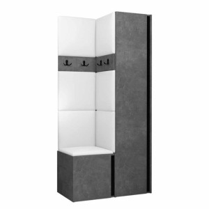 GARDEROBA Orion XXIV panele tapicerowane + meble kolor beton